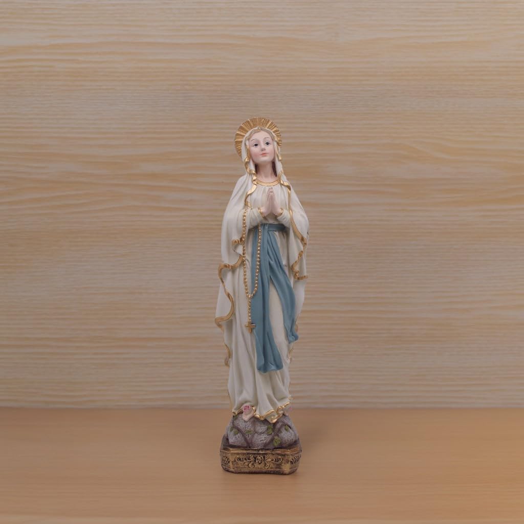 MeritMode 15 H Virgin Mary Praying Statue - Lourdes Catholic Collectible Figurine