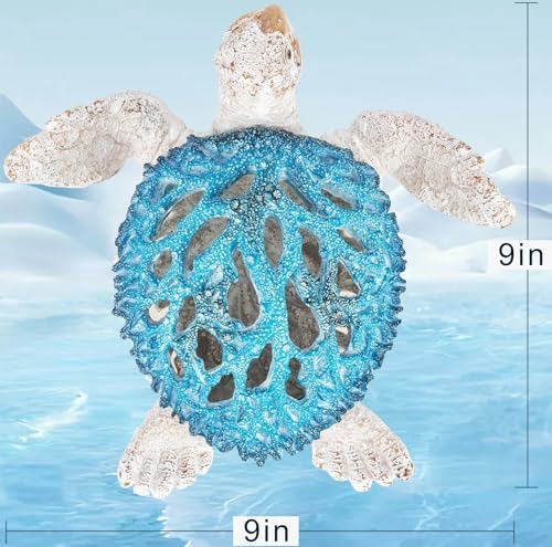 VVGIFTS Blue Sea Turtle Coral Reef Sculpture