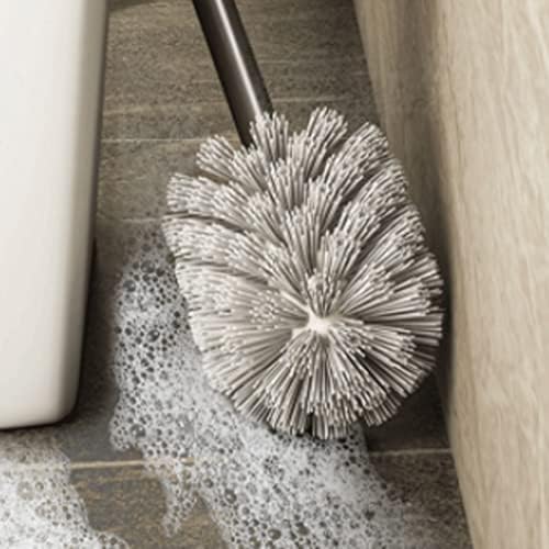 Soft Aluminum Toilet Brush with Wall-Mounted Holder