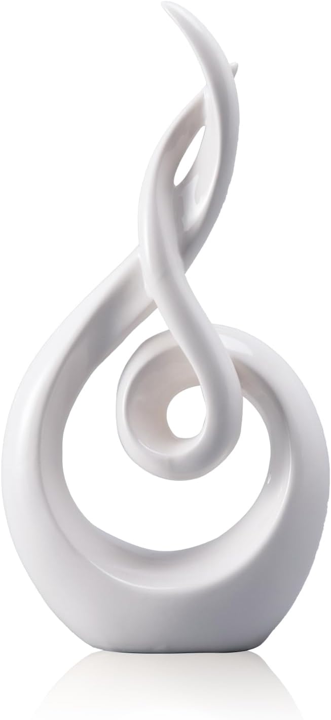 Modern Abstract Ceramic Statue - 5x25x105 Inch Home Dcor Sculpture
