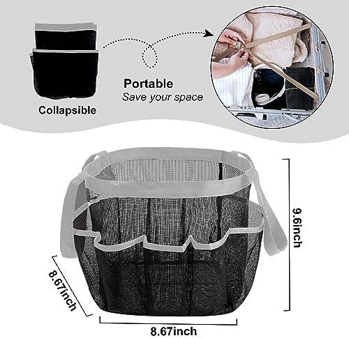 Attmu 2 Pack Mesh Shower Caddy Dorm Room with 8 Pockets