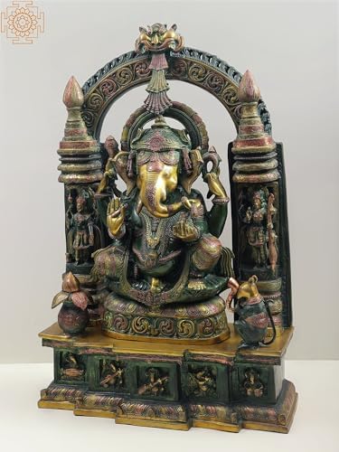 Lord Ganesha Brass Statue 33 Inches Tall