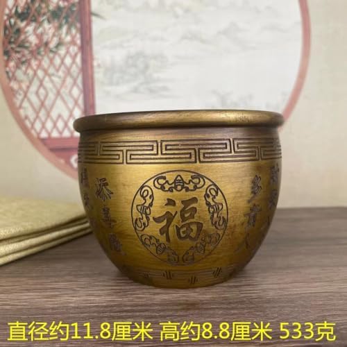 Ecqizer Handmade Golden Treasure Basin Feng Shui Decor 1