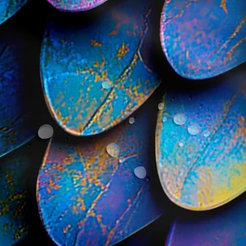Erosebridal Mermaid Scales Shower Curtain Set Dark Blue Fish Scales for Kids