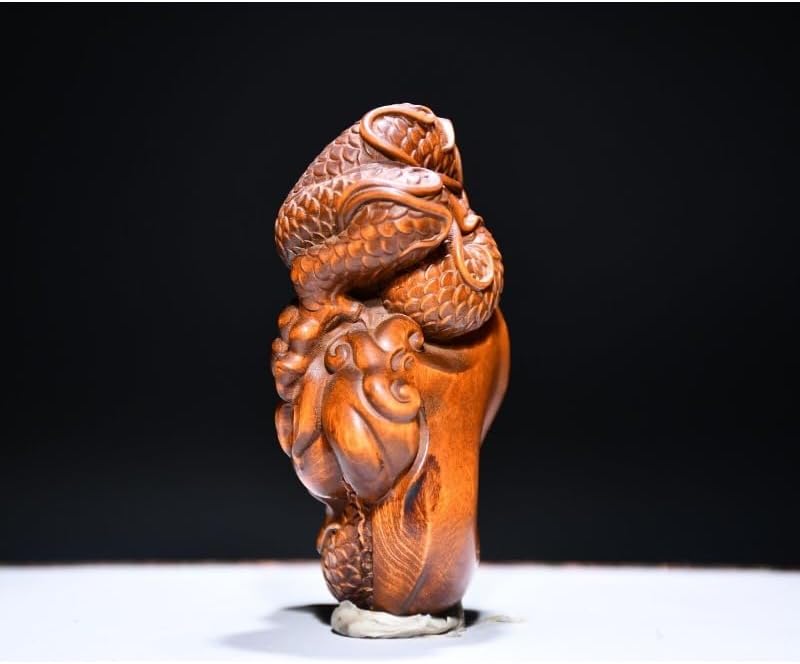 Handcrafted Boxwood Zodiac Dragon Statue