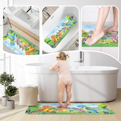 SHUCHING Dinosaur Bath Mat 40 X 16 Inch Non Slip