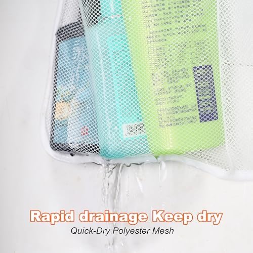 Armuzui 2 Pack Mesh Shower Caddy 7 Pockets 3 Hooks