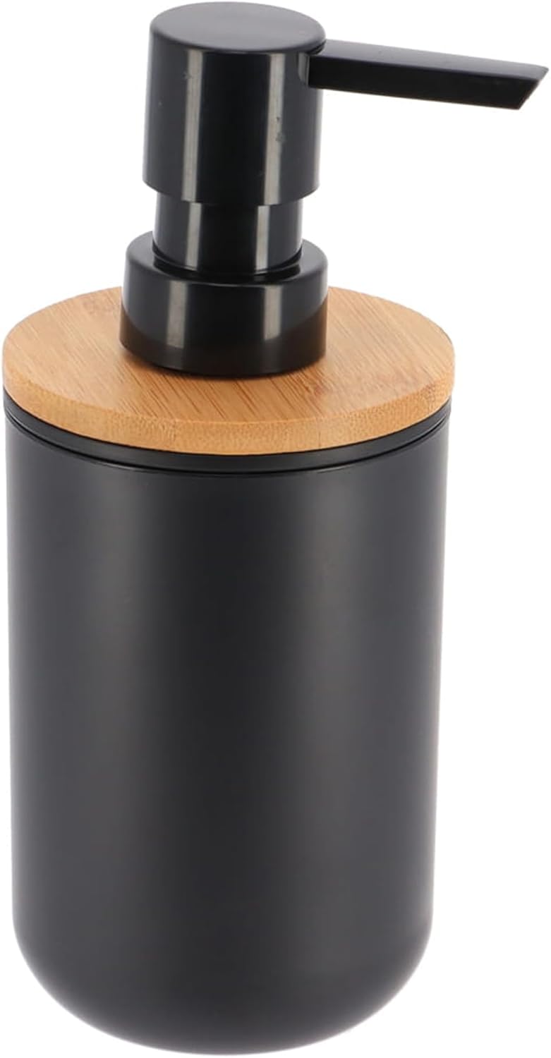 Black Soap Dispenser with Bamboo Top - 10 fl oz