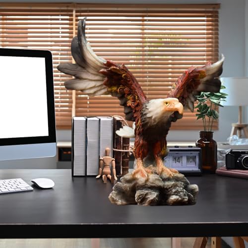 Golden Resin Flying Wild Eagle Statue