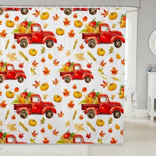 Feelyou Harvest Pumpkin Shower Curtain Set for Kids