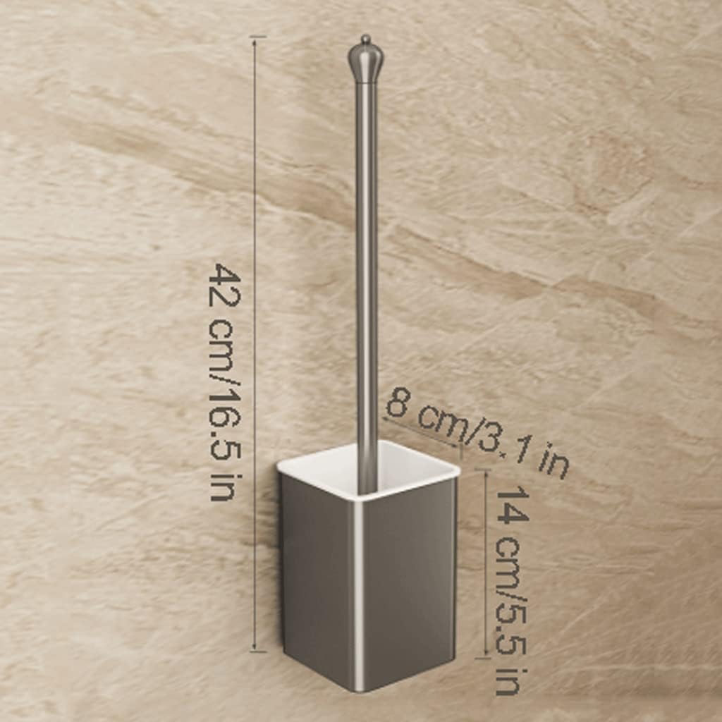 Soft Aluminum Toilet Brush with Wall-Mounted Holder
