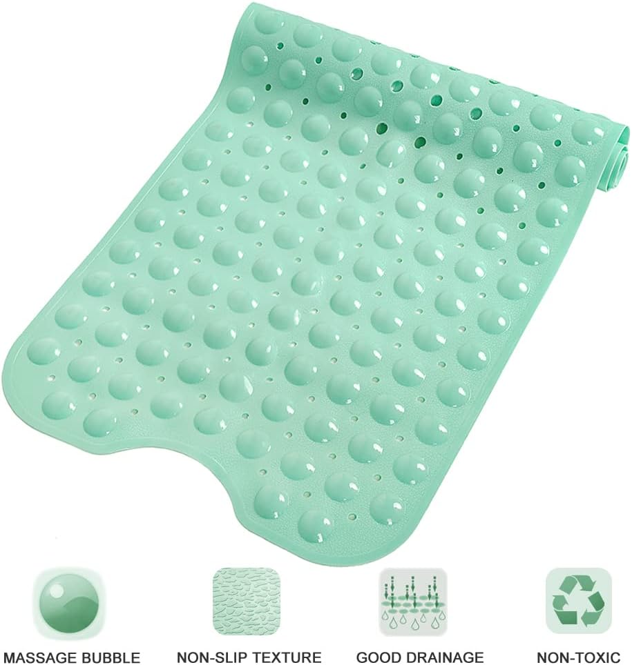 Linoows Non-Slip Bathtub Mat 39 x 16 Inch Pale Green