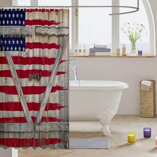 Feelyou Rustic Wood Barn Shower Curtain Set 78x72