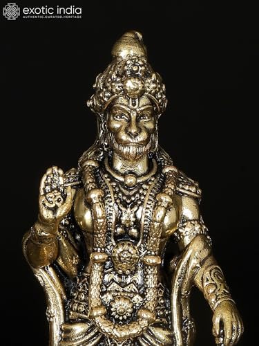 Small Superfine Hanuman Brass Statue Bajrangbali Pooja Temple Decor