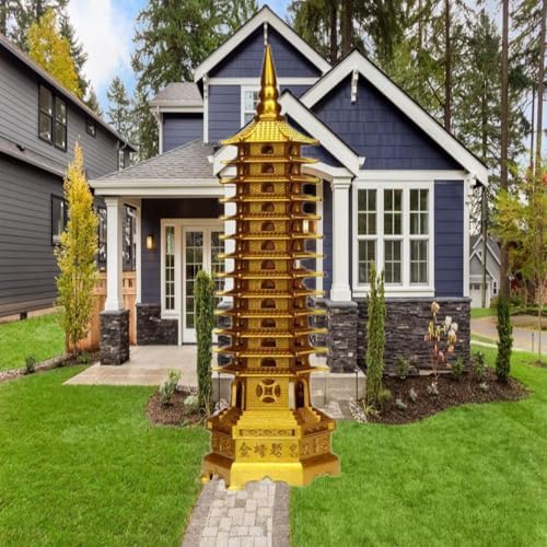 Ecqizer Brass Wenchang Pagoda Tower Desk Sculpture