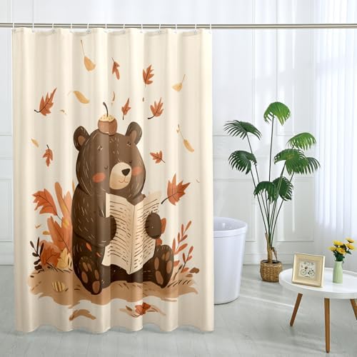 Fall Cute Kid Shower Curtain Set 72 Inch