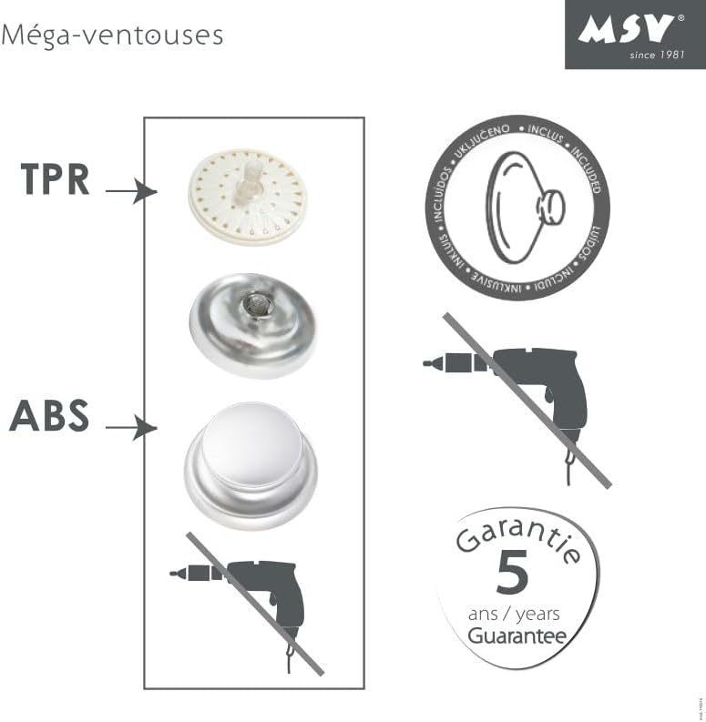 Toilet Brush with Mega Suction Cup - Aluminum