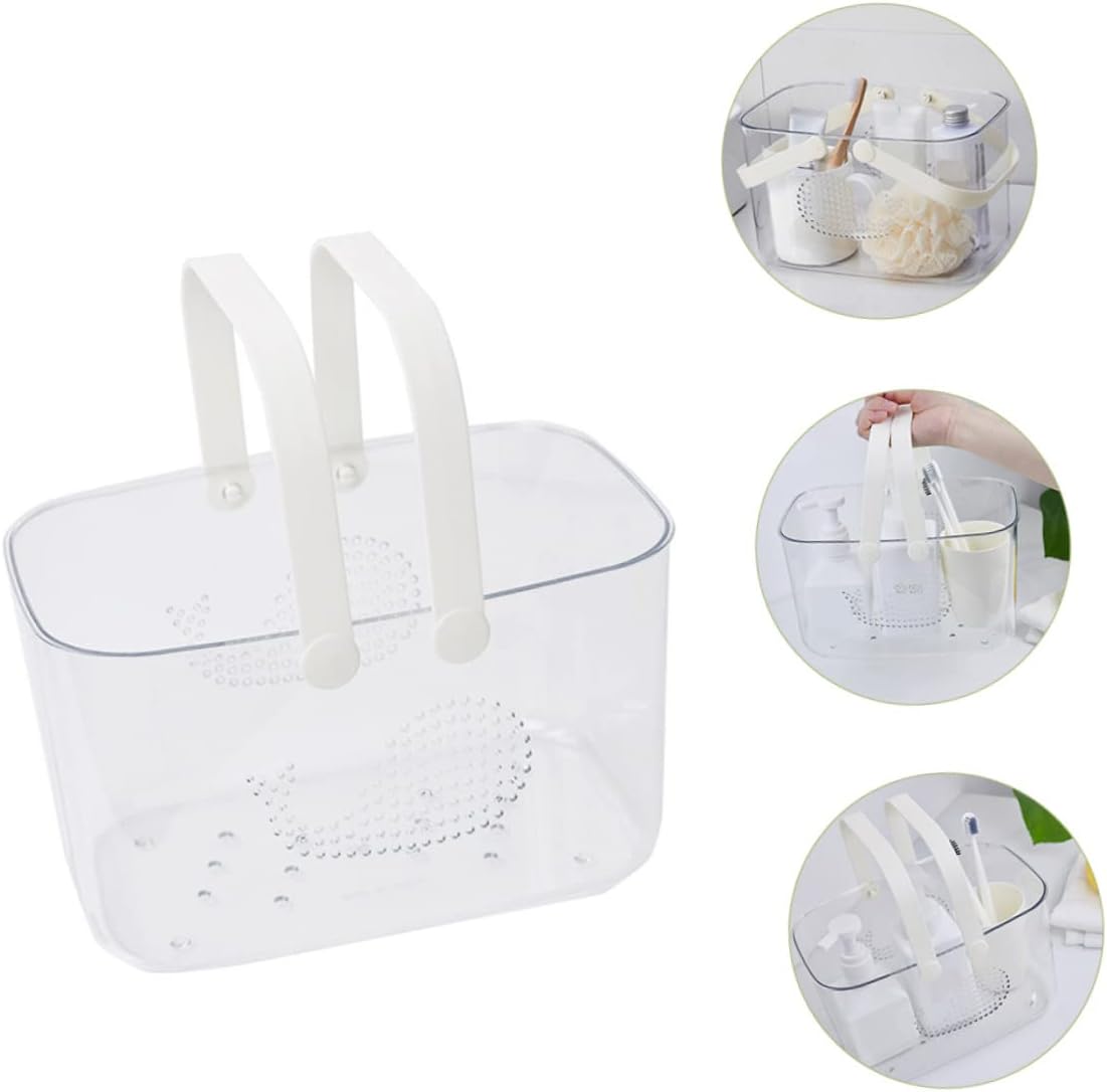 LIFKOME Plastic Bath Basket with Handle Organizer