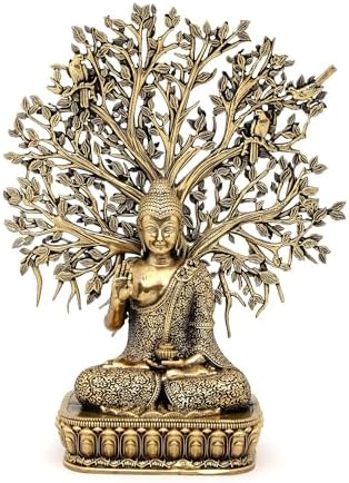 Exotic India Superfine Buddha Brass Statue - 6 Inch Zen Decor
