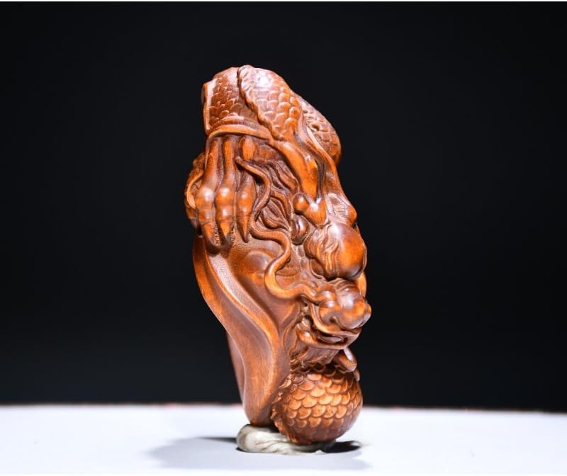 Handcrafted Boxwood Zodiac Dragon Statue