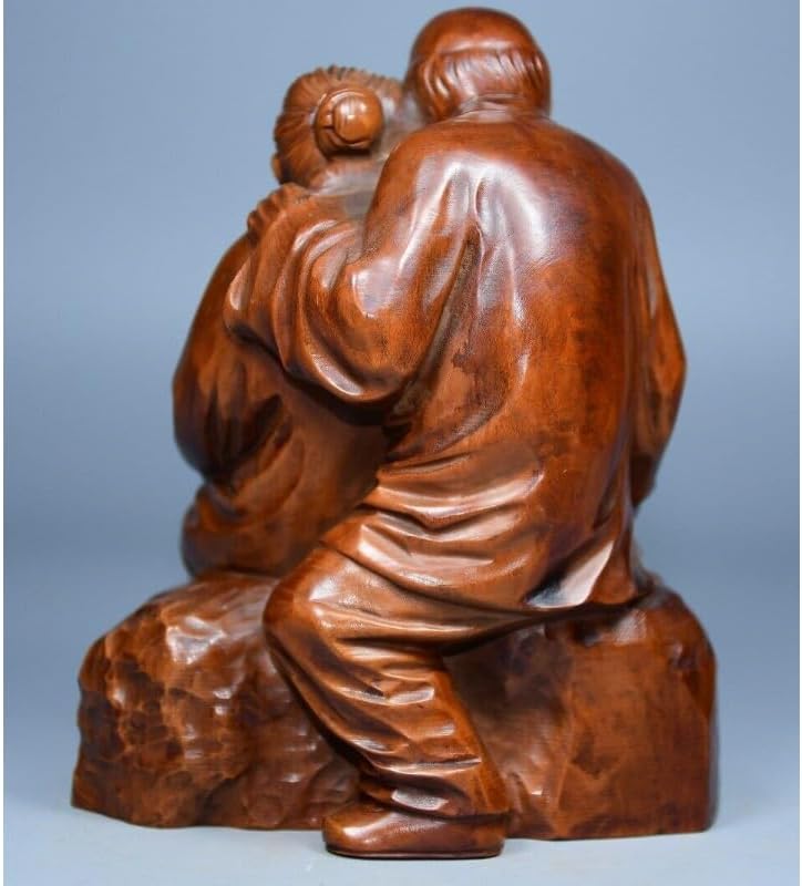 Boxwood Meditating Woman Statue Handcrafted Decor