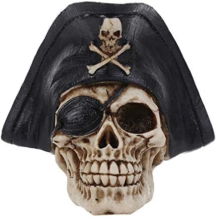 ChezMax Funnuf Realistic Skull Statue with Pirate 55 Inch
