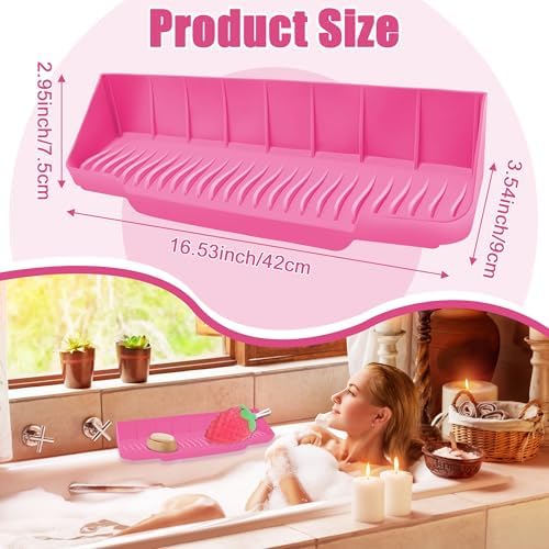 COITEK 165inch Silicone Bathtub Splash Guard with 6 Suction Cups
