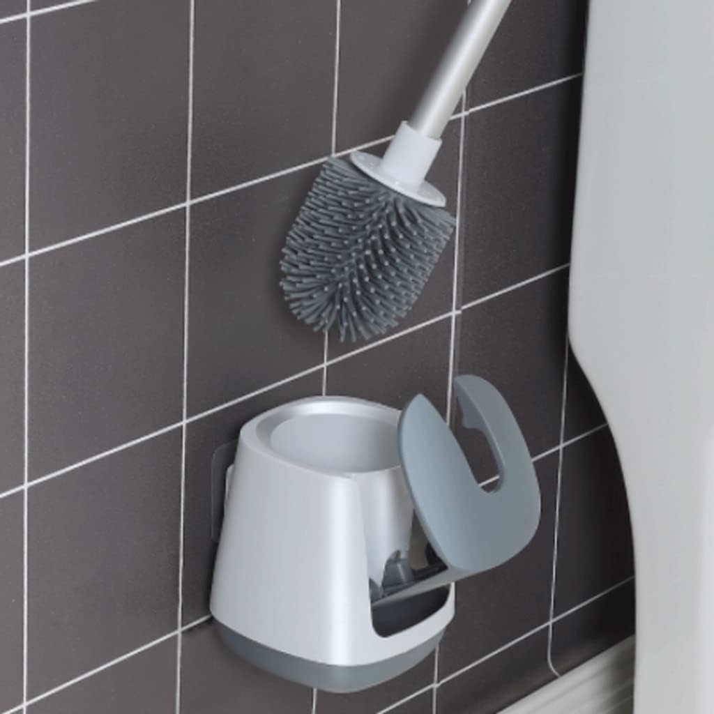 MUYRJLZX Orange Toilet Brush with Silicone Bristles