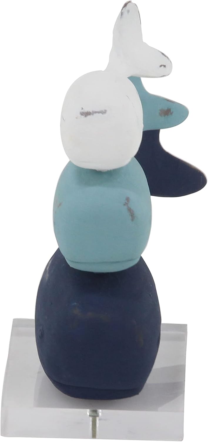 Deco 79 Polystone Whale Home Decor Statue with Acrylic Base