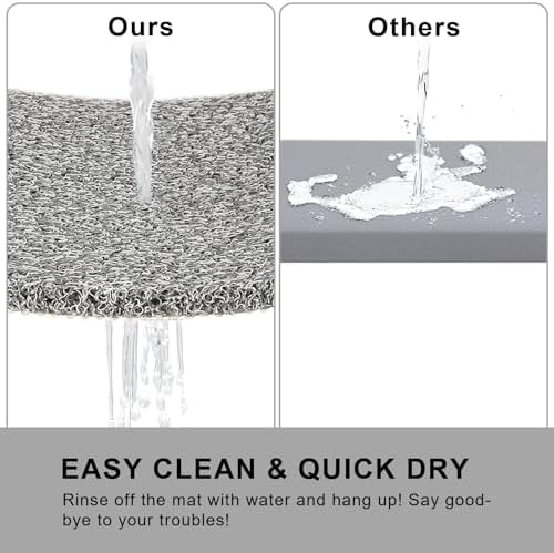 Rzoysia Non-Slip Bath Mat 06 Thick Grey 16x24