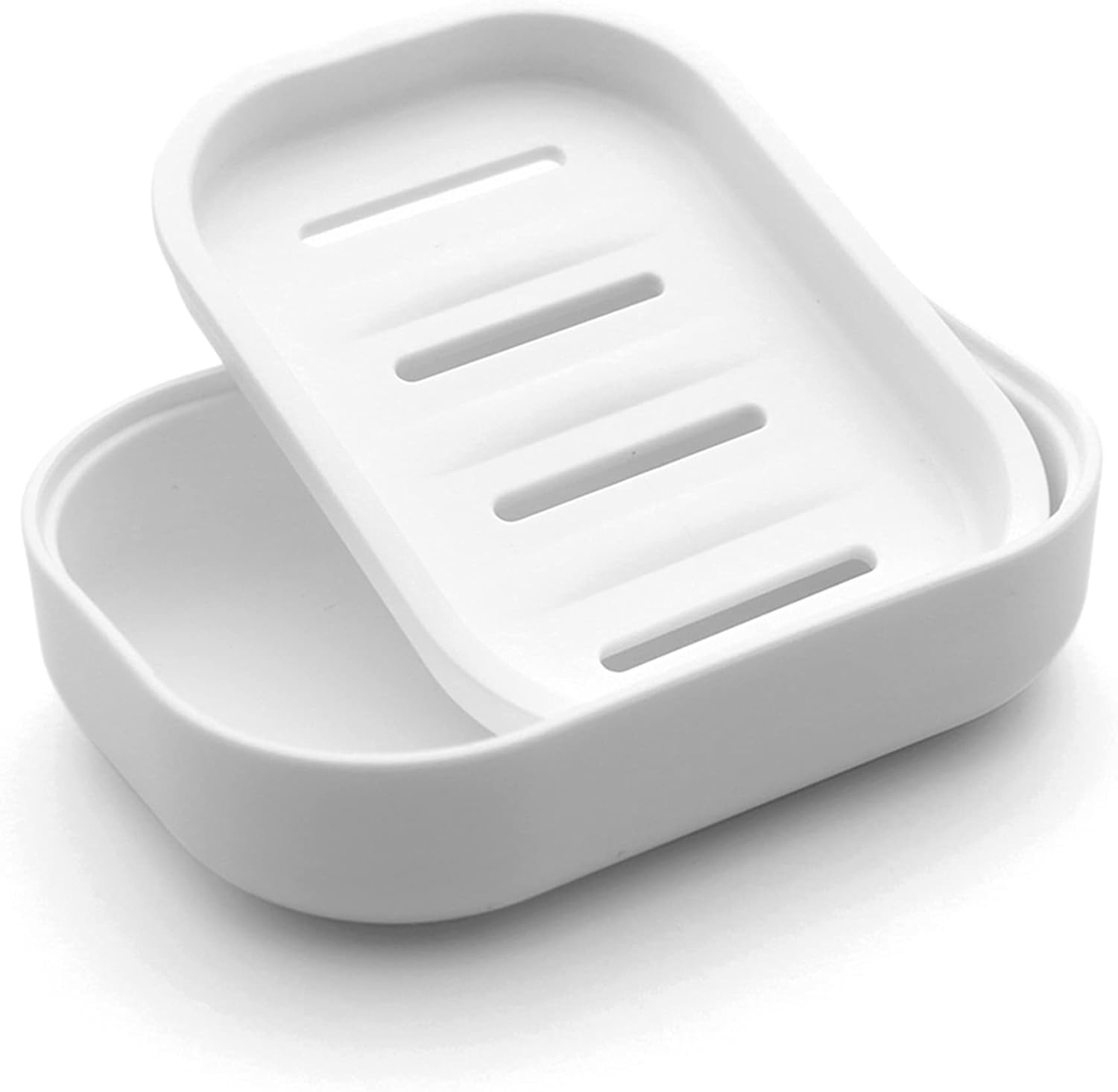 UVIVIU Plastic Soap Dish - Easy Cleaning Drain White