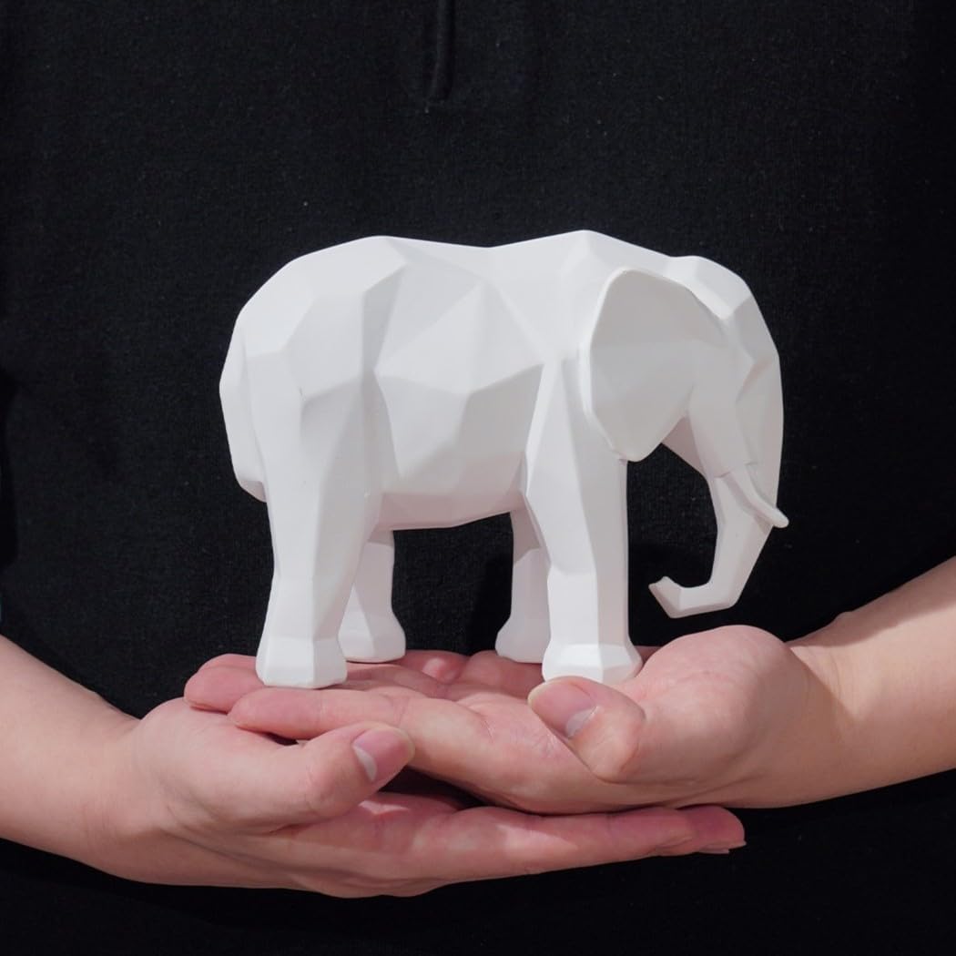 Cynkeyee Elephant Figurine Statue - Modern Minimalist Home Decor