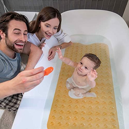 ROSMARUS Non-Slip Shower Mat 16x39 Inch Yellow