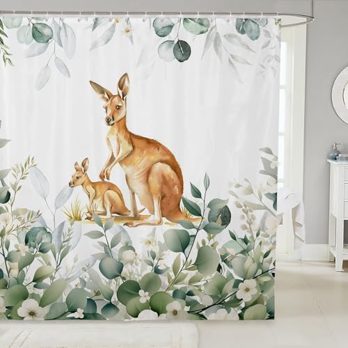 Erosebridal Cute Kangaroo Shower Curtain Set