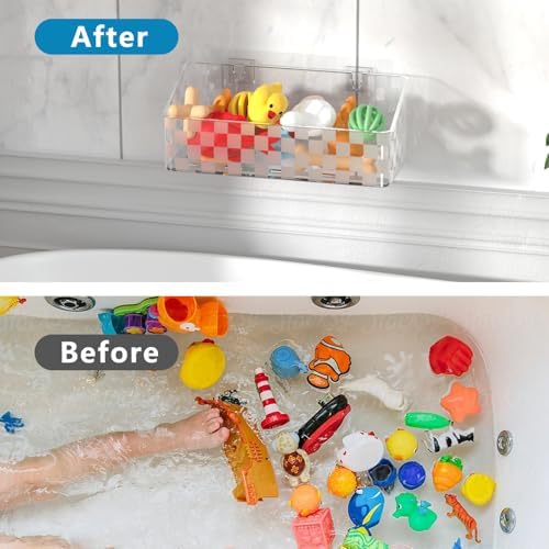 Natheeph 2 Pack Clear Shower Caddy for Bath Toys and Essentials
