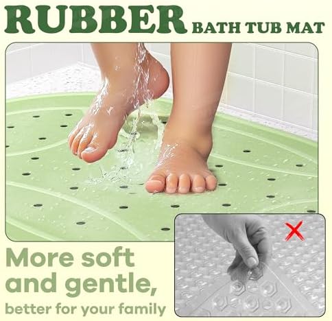 VIASHA Baby Bath Mat with Suction Cups and Frog Design