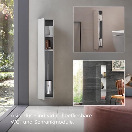 ASIS Plus Flush-Mounted Cabinet for Toilet Brush and Paper