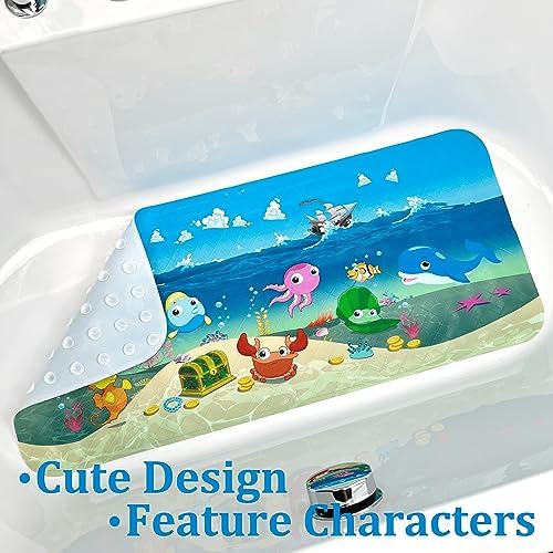 AZONEIN Cartoon Tub Mat - Non Slip Fun Safe for Kids