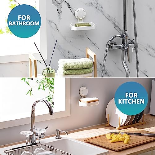 TAILI Strong Suction Soap Dish Holder for Bathroom Kitchen Shower