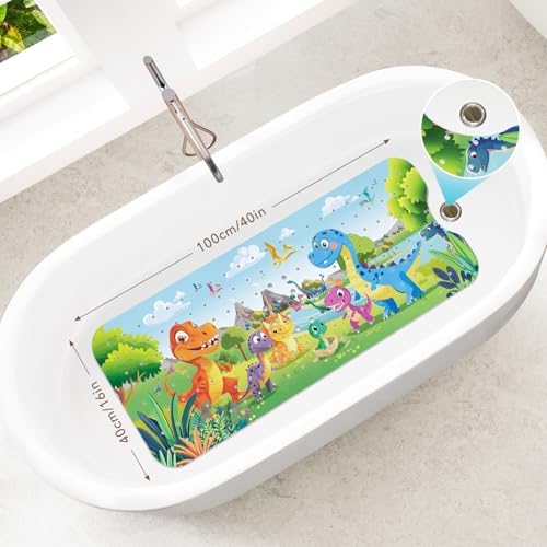 SHUCHING Dinosaur Bath Mat 40 X 16 Inch Non Slip
