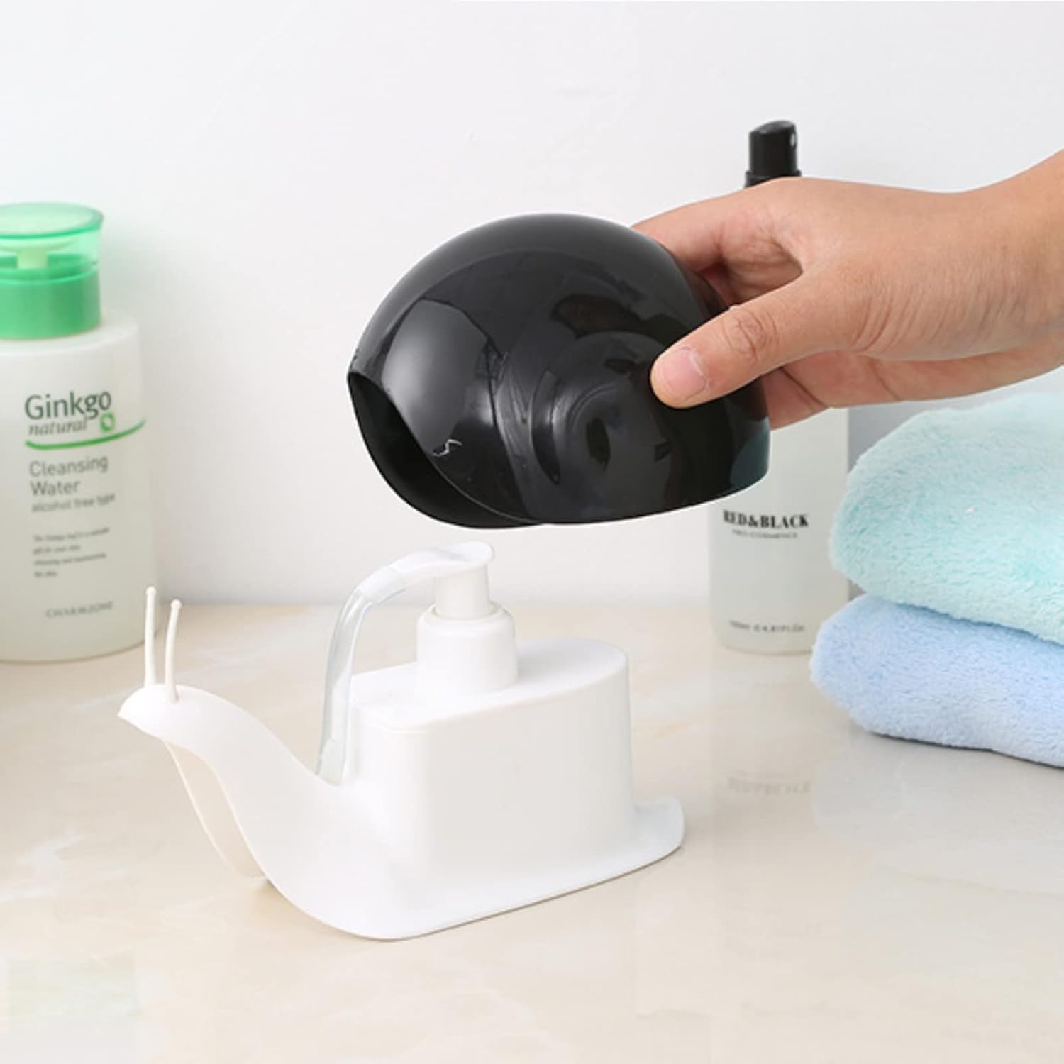 Cute Snail Hand Soap Dispenser 120ml Black