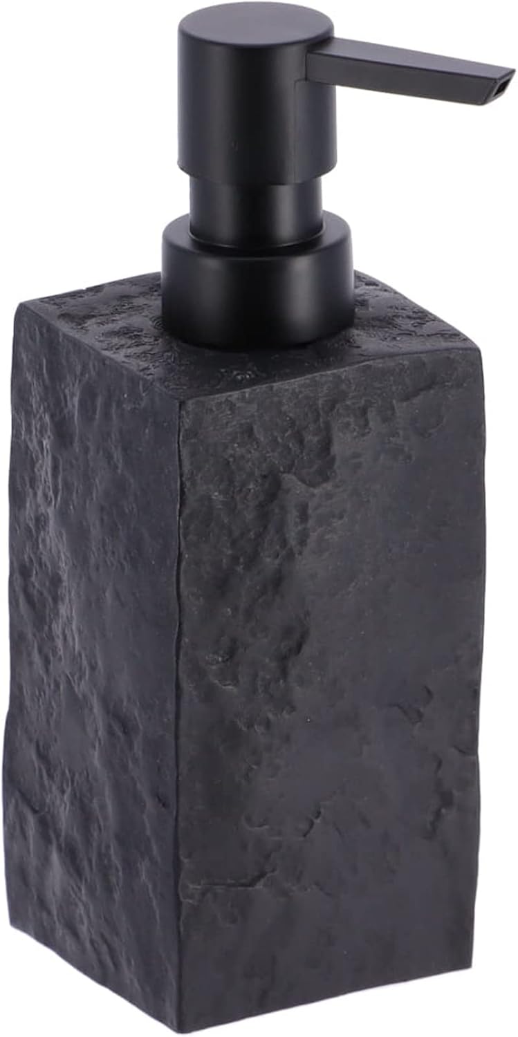 Bath Square Resin Soap Dispenser 9 FL OZ Black