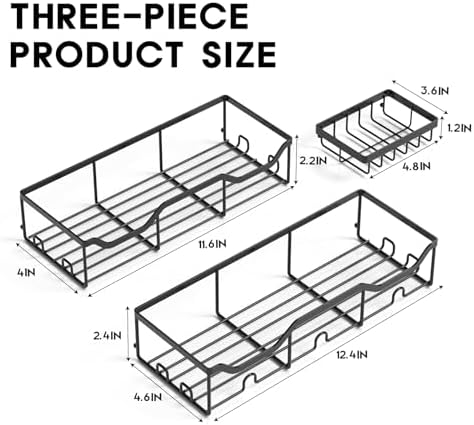 ASTOFLI 4-Pack Shower Caddy Set with 16 Hooks