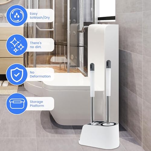 ZFLYCANP Deep Cleaning Toilet Brush Set with Holder