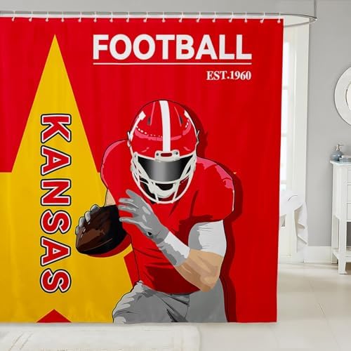 Feelyou Football Bath Curtain Set 72x84