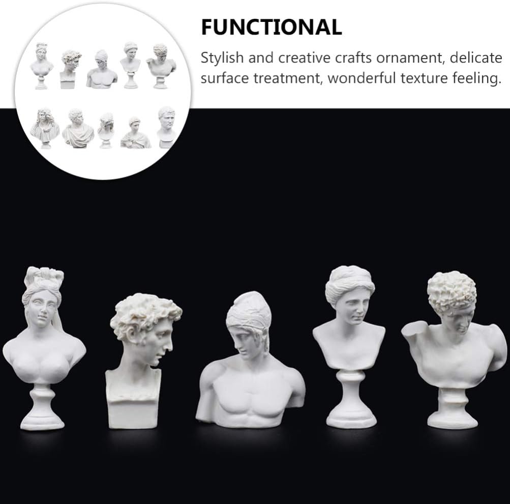 ARTIBETTER 10PCS Greek Mythology Mini Resin Statue Sculpture Set