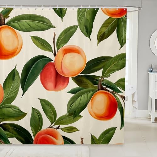 Erosebridal Cartoon Peach Style Shower Curtain Set