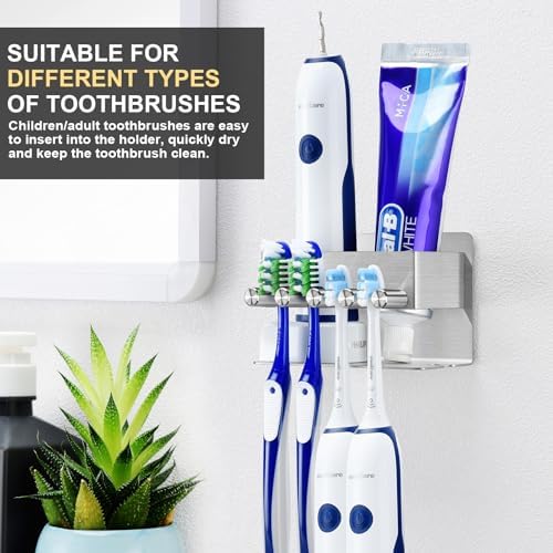 Stainless Steel Toothbrush Holder with 4 Slots