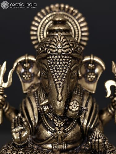 Small Superfine Ganesha Brass Statue for Home Pooja