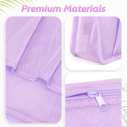 Portable Mesh Shower Caddy Purple for College Students and Travelers